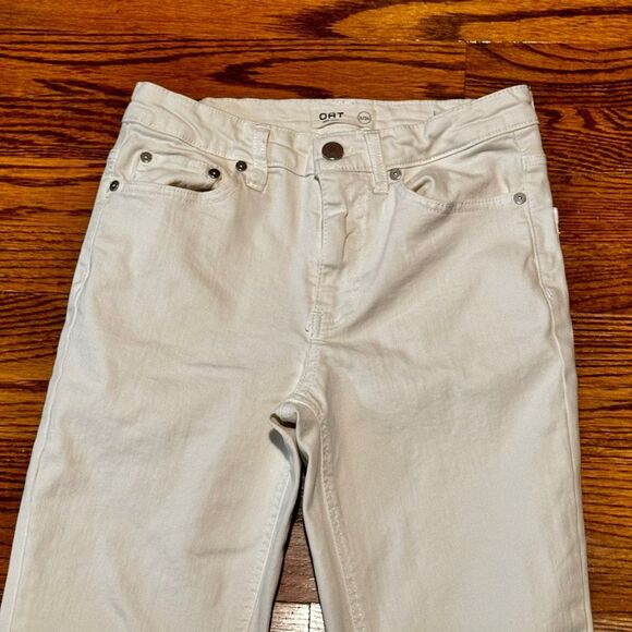 OAT Cropped Fringe Jeans. Ecru. Size 2/26 - Picture 2 of 8